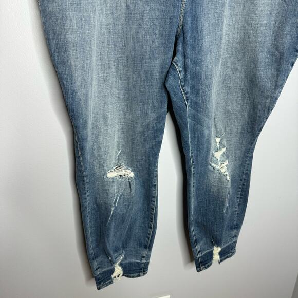 Good American Good Waist Crop Chew Hem Jean High Rise Stretch Size 30 Plus - Picture 5 of 11